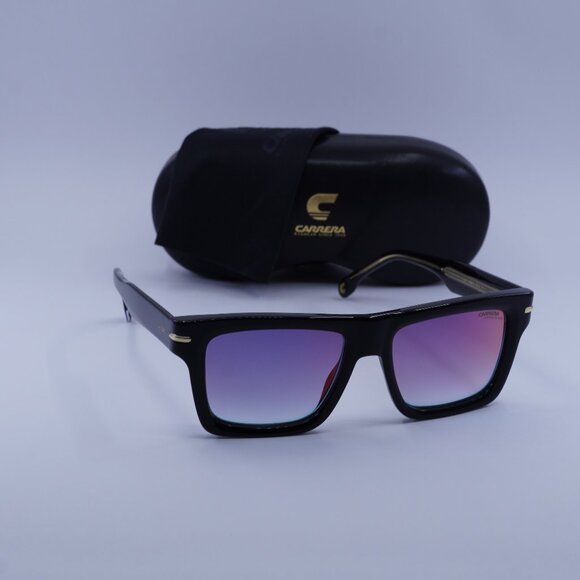 CARRERA 305/S 0807 YB Square Sunglasses - Black/Blue/Red Mirror - Picture 1 of 13